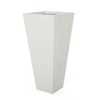 Bailor Outdoor Cast Stone Planter, Matte White