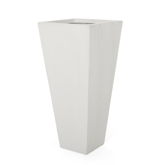 Bailor Outdoor Cast Stone Planter, Matte White