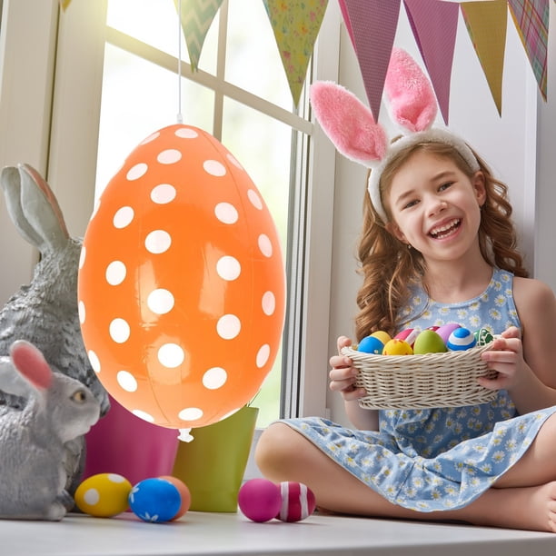 Decoraciones de Pascua, adornos de Pascua, regalos de Pascua, huevos de Pascua inflables, juguetes de decoración para exteriores para niños, huevos de Pascua coloridos, huevos de Pascua inflables para