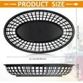thumbnail image 2 of NOGIS 12 Pack 8.9 x 5.6 x 1.5 Inch Black Plastic Fast Food Baskets, Restaurant Serving Baskets, elliptic Fast Food Serving Baskets for Picnic, Deli Serving, Chicken, Burgers and Fries, 2 of 7