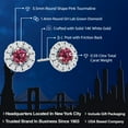 thumbnail image 2 of Gem Stone King 14K White Gold Lab Grown Diamond Halo Stud Earrings 0.59 Ct Round Pink Tourmaline, 2 of 5