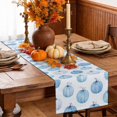 thumbnail image 6 of Blue Pumpkin Table Runner - 60 Inch Long Fall Thanksgiving Harvest Rustic Farmhouse Cotton and Linen Blended Dress Scarves Farmhouse Table Runner for Kitchen Dining, Coffee Table, 13" x 60", 6 of 8