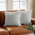 thumbnail image 6 of Throw Pillow Covers 24x24 Inch, Blue Stripes Decorative Pillow Cases for Couch Sofa Bed, Vintage Vertical Lines Farmhouse Beige Cotton Linen Square Home Decor Pillowcases with Hidden Zipper, 6 of 9