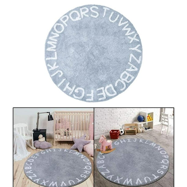 ABC Alfombra grande para bebé, Alfabeto educativo para guardería, Alfombra cálida y suave para gatear, Alfombra de para el , para , azul 120cm Baoblaze alfombra redonda infantil