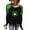 Green-3, variant on Gfyviroh Womens St. Patrick's Day T-shirts Sequin Patchwork Print Long Sleeve Tops Casual Crew Neck Pullover Tee Tops