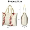 thumbnail image 3 of Tote Bag for Women - Baseball Pattern Shoulder Bag - Large Utility Work Duffle Bag with Zipper Handbag for Travel, Work, Sprots, 3 of 5