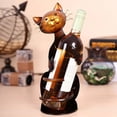 thumbnail image 4 of 1 estante de metal con forma de gato para vino, estante creativo para vino, decoración del gabinete del vino, estilo moderno lindo (bronce), 4 of 5