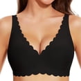 thumbnail image 2 of Floral Wireless Bra for Women Deep V Comfort Wirefree T-Shirt Bra Full Coverage Support Seamless Wavy Womens Jelly Bras Everyday Bralettes, 2 of 5
