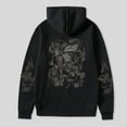 thumbnail image 2 of Womens Sweater Casual Butterfly Print Oversized Drop Shoulder Long Sleeve Hooded Fall Outwear,Black,S, 2 of 3