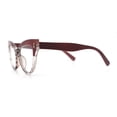 thumbnail image 6 of Womens 2-tone Color Design Horn Rim Cat Eye Clear Lens Fashion Eyeglasses Toffee Slate Tort, 6 of 8