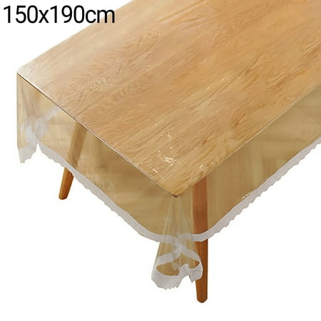 

AYYUFE Table Cloth Waterproof Oil-proof Heat-insulated PVC Transparent Rectangle Lace Dining Table Cloth for Kitchen