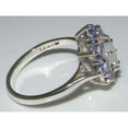 thumbnail image 3 of LBG British Made 18k White Gold Natural Opal & Tanzanite Womens Statement Ring - 33 size options - Size 10, 3 of 6