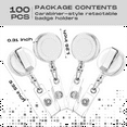 thumbnail image 6 of 100 PCS Retractable Badge Reel Clips ID Card Holder Reel,A, 6 of 6