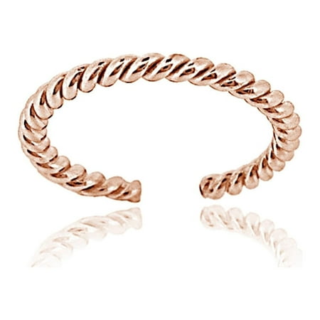 Rose Gold Tone over Sterling Silver Rope Design Toe Ring