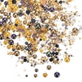 thumbnail image 1 of Perlas planas y piedras brillantes de 3-10 mm, perlas y piedras brillantes de tamaño mixto para arte de uñas DIY, mezcla de oro y negro 60g, 1 of 6