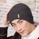 thumbnail image 3 of Gorro de punto de terciopelo Gorro de punto Jacquard Gorro de otoño e invierno para ancianos Gorro de lana de punto para hombres de mediana edad, 3 of 6