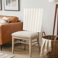 thumbnail image 6 of Cream Striped Chair Back Covers, Removable Chair Covers for Dining Chairs Set of 4, Washable Chairs Slipcovers Back Seat Protector for Wedding Party 19"x20", 6 of 9