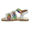 thumbnail image 3 of Laura Ashley Girls Hook and Loop Strappy Gladiator Sandals. (Toddler/Little Kids). - White/Multi, 5, 3 of 7