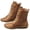 Brown, variant on Women's Mid Calf Boots Casual On Flat Ankle Booties Comfortable Walking Shoes for Daily Outdoor Travel and Party Use 5.5 Brown