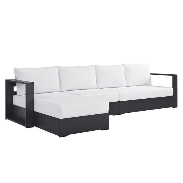 Modway Tahoe Sectionnel de Mobilier de Patio Extérieur 3 Pcs, Blanc