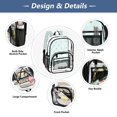 thumbnail image 5 of Large Clear PVC Backpack Heavy Duty See Through Backpack for Adults Work Travel, Mint Paw Heart Grid Printed 12L, 5 of 8