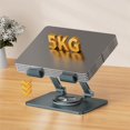thumbnail image 4 of Foldable Adjustable Laptop Holder 360° Rotation Tablet Holder Al-Alloy Stable Compatible with Tablet,1 x Tablet bracket,Gray, 4 of 7