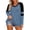 Blue, variant on Aihuaihua Women's V Neck Striped Sleeve Loose Fit Long Sleeve Tunic (Green,XXXL)