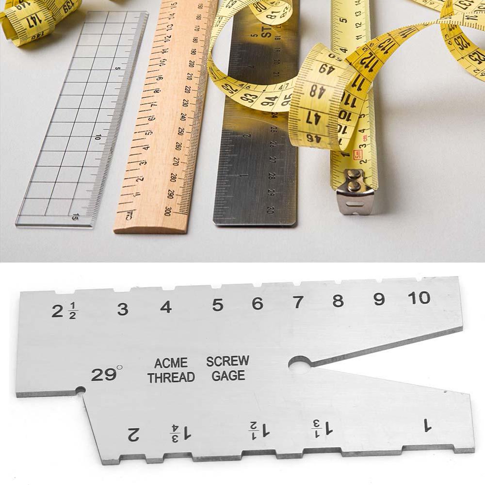 Mgaxyff Stainless Steel ACME Thread Measuring Gauge 29 Degree Screw