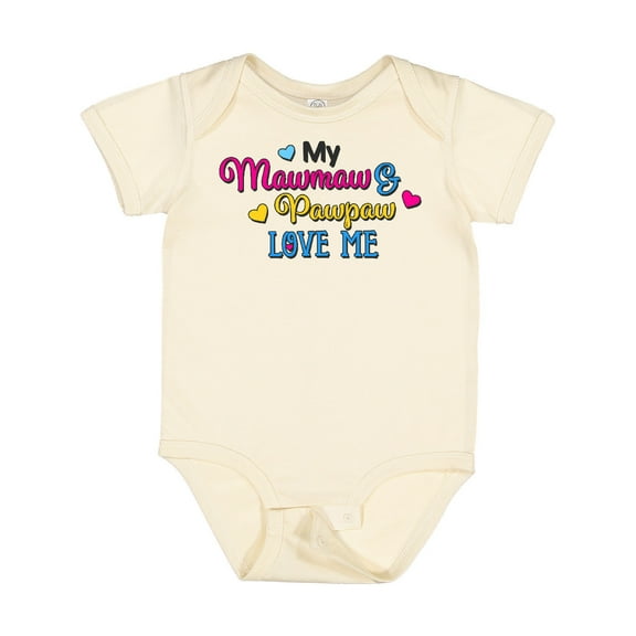 Inktastic My Mawmaw and Pawpaw Love Me with Hearts Boys or Girls Baby Bodysuit