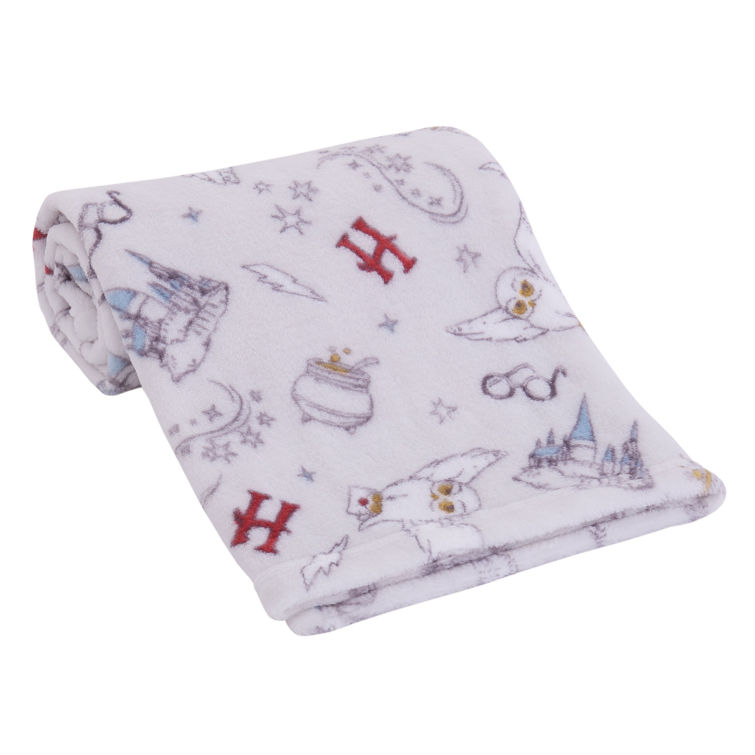 Warner Brothers Harry Potter Plush Baby Blanket, Gray, Infant Child
