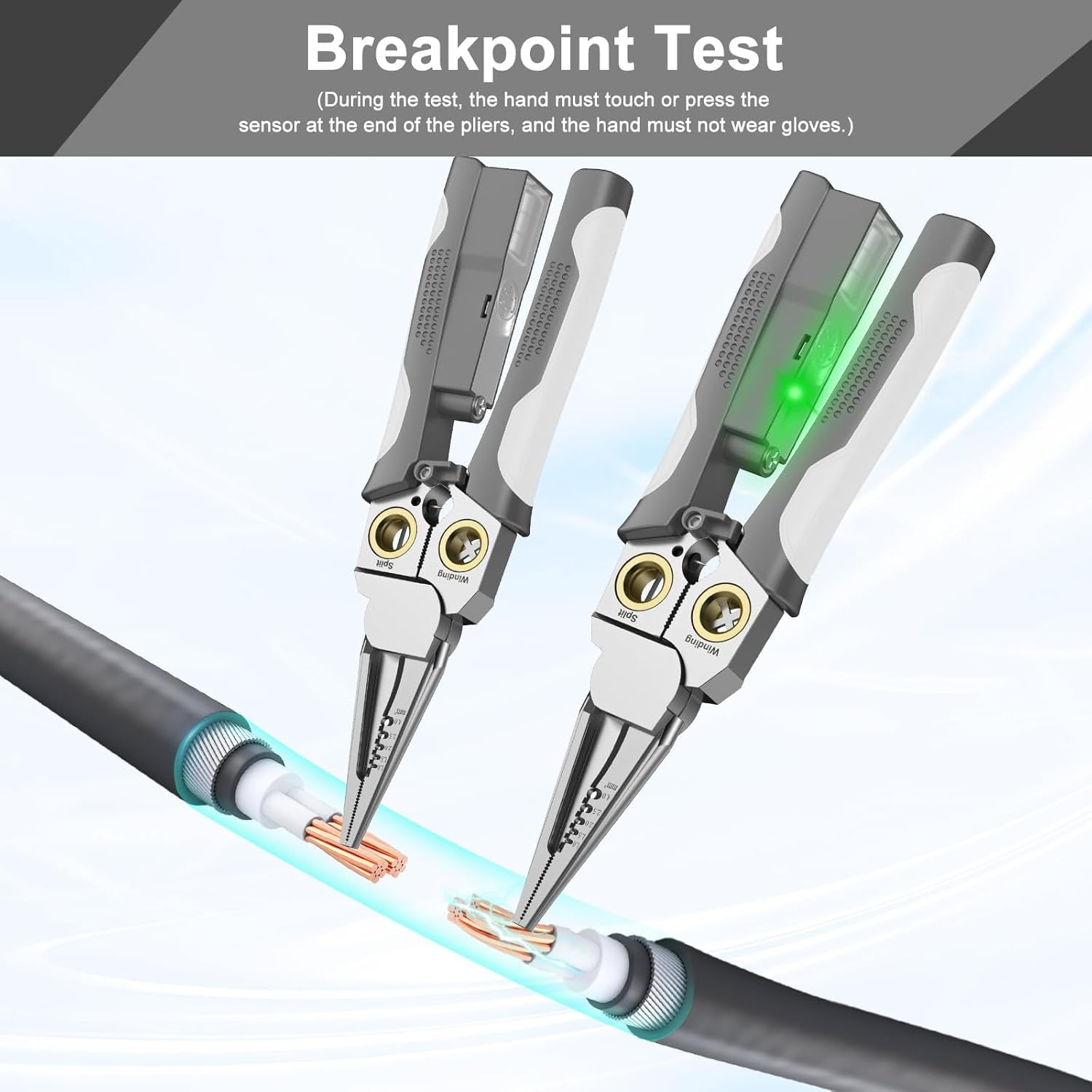 8-in-1 Wire Stripper with Voltage Testing Function - Professional-grade multi-function wire stripper tool combining wire cutting, crimping, stripping, twisting, and pulling