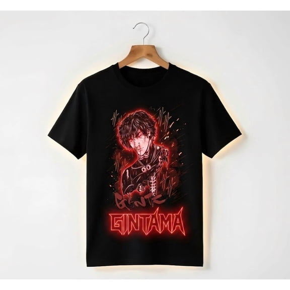 Gintama Anime T-Shirt Red Aesthetic Manga Graphic Tee Unisex Fan Gift