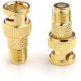 thumbnail image 2 of THE CIMPLE CO - RF Coaxial Adapter, Converter - F-Type Female to BNC Male Connector - 4 Pk Gold, 2 of 9