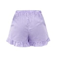 thumbnail image 7 of hotojiny Striped Shorts for Women Summer Beach Vacation Clothes Spring Trendy Elastic Waist Ruffle Shorts with Pockets, 7 of 7