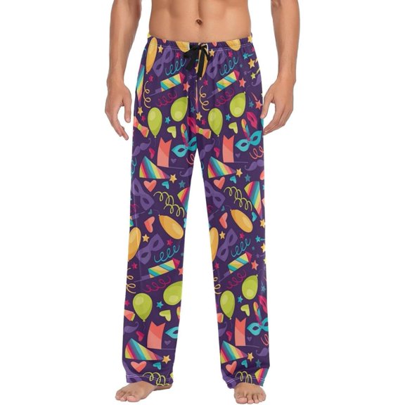GZHJMY Mardi Gras Pajama Pants for Men, Lounge Pants Lightweight Men Pajama Bottoms with Drawstring Pockets, Christmas New Year Birthday Gifts, Medium