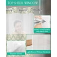 thumbnail image 4 of No Hook Shower Curtain with Snap in Liner, Vintage Green Flowers Pattern Hotel Shower Curtains for Bathroom, Washable Shower Curtain Liner Set with Mesh Top Window, 48"x72", 4 of 6
