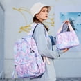 thumbnail image 4 of Forestfish Rhombus Print Backpack Set with Lunch Bag, Purple, 4 of 7