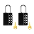 thumbnail image 1 of KeeKit Combination Padlock, 4 Digit Combination Lock, Resettable Waterproof Gate Lock for Locker, Gym, Fence, Case, School & Employee Locker, Toolbox – 2 Pack, Black, 1 of 4