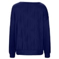 thumbnail image 3 of Jersey de manga larga de punto acanalado para mujer - Sudadera de poliéster de color liso, top informal sin capucha para todas las estaciones, 3 of 7