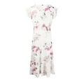 thumbnail image 5 of XXLvision Womens Floral Print Short Sleeve V-Neck Chiffon Midi Dress, 5 of 5