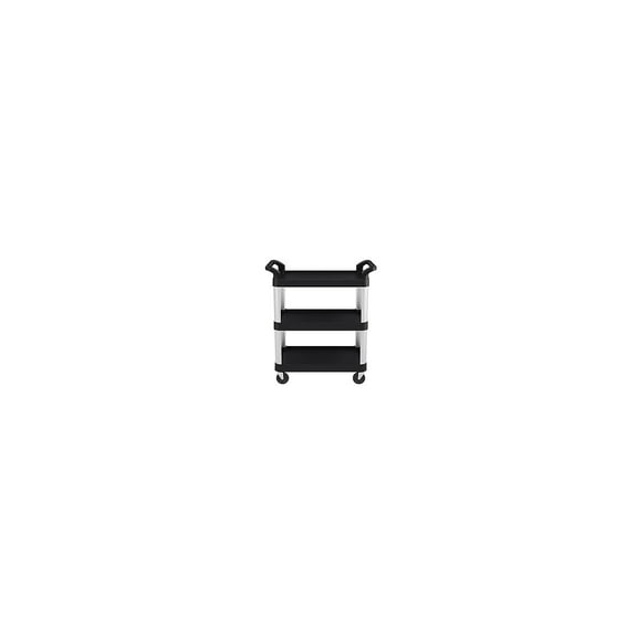 Suncast Commercial 3-Shelf Service Cart, Black/Silver