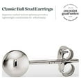 thumbnail image 2 of Kezef 925 Sterling Silver High Polish Smooth Round Ball Stud Earring 4-Size Set - 2mm, 4mm, 6mm, 8mm, 2 of 8