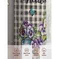 thumbnail image 5 of Hello Spring Sheer Curtains 84 Inch Length 2 Panels Set, Pastoral Purple Bottle Floral Black White Plaid Voile Window Treatment Curtains Sheers Drapes for Bedroom/Living Room/Kitchen 52"x84"x2, 5 of 7