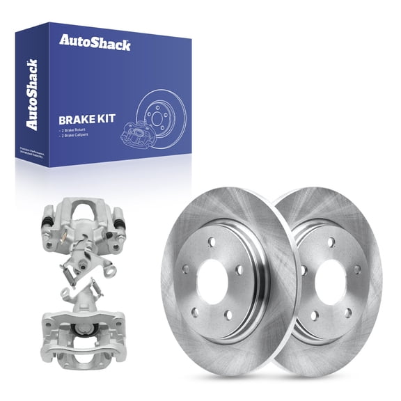 AutoShack Rear Solid Brake Rotors   Calipers 4-PC Brake Kit Replacement for 2009-2012 Dodge Journey 12" (304.9 mm)