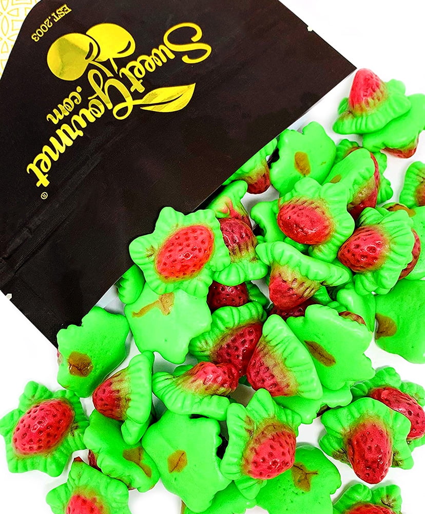 SweetGourmet JellyFilled Gummi Strawberries Red and Green Bulk Candy