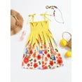 thumbnail image 6 of iiniim Girls Summer Sleeveless Straps Bohemian Beach Dress Flower Print Rainbow Beach Sundress 3-12 Type D 3-4, 6 of 7