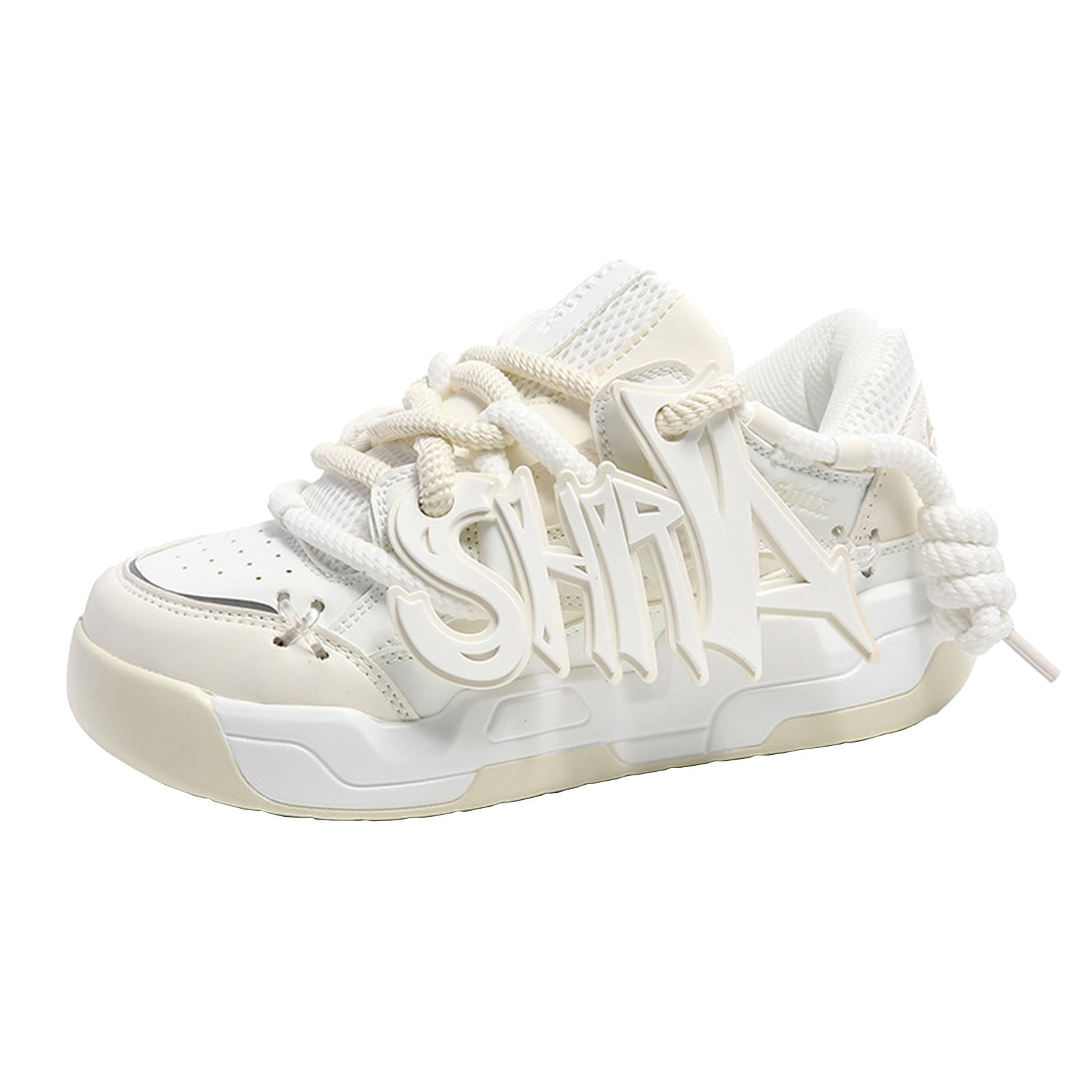 CHOII Fashion New Thick Sole Versatile Casual Non-slip Board Shoes Casual Hiking Shoes Lace-up Breathable Sneakers with "SHITA" label for Women and Men Clearance!,Black/6.5