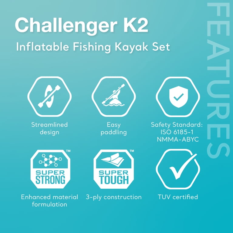 Intex Challenger K2 2-Person Inflatable Kayak with Oars & Pump