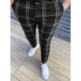 thumbnail image 2 of TRKIYQC Pantalones de vestir para hombre a cuadros, ajustados, ajustados, elásticos, de corte regular, pantalones casuales de negocios TRKIYQC moda, 2 of 3