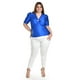 thumbnail image 4 of Blusa de satin con detallle central Roman Fashon /Tallas Extras, 1825 (Azul rey) azul 42, 4 of 5